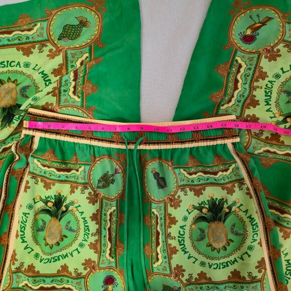 ALEMAIS Green Luxury Silk Relaxed Jogger Silhouette Pants La Musica Sz 10 NWT - Picture 5 of 11